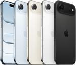 iPhone 17 Air lineup in all colors: space black, cloud white, light gold, and sky blue